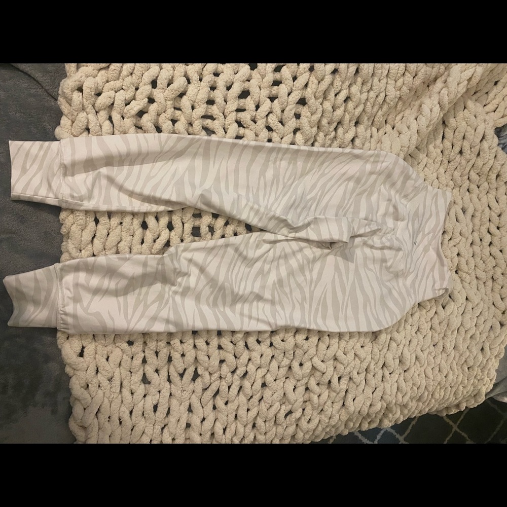 womens white zebra joggers